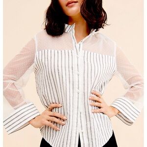 Anthropologie FrenchMauve Striped Buttondown, NEW